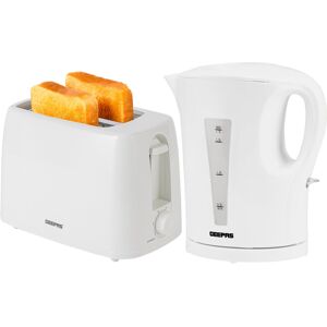 (White) Geepas 1.7L Kettle & Toaster Set 2 Slice Toaster (White) Geepas 1.7L Kettle & Toaster Set 2 Slice Toaster