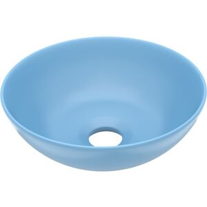 vidaXL Bathroom Sink Ceramic Light Blue Round - Bathroom Sink vidaXL Bathroom Sink Ceramic Light Blue Round - Bathroom Sink