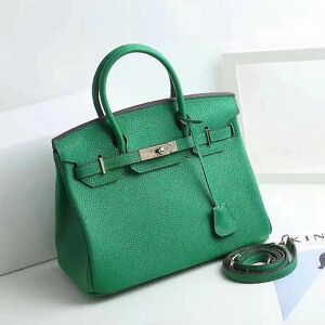 Unbranded (Bamboo green, 35*26*19cm) Ladies Women Leather Handbag Birkin First Layer Cowhi Unbranded (Bamboo green, 35*26*19cm) Ladies Women Leather Handbag Birkin First Layer Cowhi