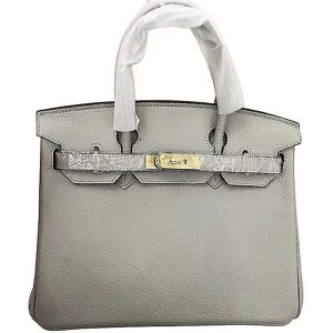 Unbranded (Pearl white, 25*19*13cm) Ladies Women Leather Handbag Birkin First Layer Cowhid Unbranded (Pearl white, 25*19*13cm) Ladies Women Leather Handbag Birkin First Layer Cowhid