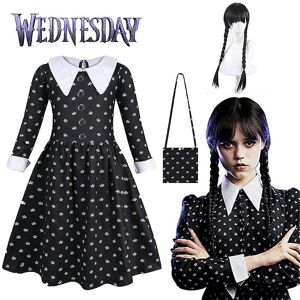 Unbranded (Dress Bag and Wigs, 8-9 Years) 2023 Movie Wednesday Addams Dress For Girls, Hal Unbranded (Dress Bag and Wigs, 8-9 Years) 2023 Movie Wednesday Addams Dress For Girls, Hal