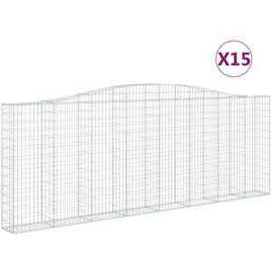 Vidaxl - Arc-Shaped Gabion Baskets 15 pcs 400x30x140/160cm Silver Vidaxl - Arc-Shaped Gabion Baskets 15 pcs 400x30x140/160cm Silver