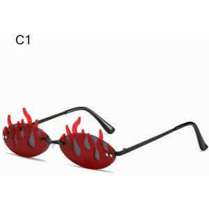 Unbranded Novelty Flame Shaped Rimless Sunglasses Double Lens Flame Sunglasses UV400 Sun S Unbranded Novelty Flame Shaped Rimless Sunglasses Double Lens Flame Sunglasses UV400 Sun S