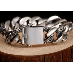 Unbranded S925 Silver Vintage Cuban Bracelet Mens Dominant Locomotive Europe and America M Unbranded S925 Silver Vintage Cuban Bracelet Mens Dominant Locomotive Europe and America M