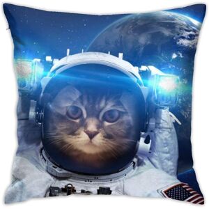 KEROTA Square Cute Astronaut Cat Nebula Galaxy Outer Throw Pillow Covers KEROTA Square Cute Astronaut Cat Nebula Galaxy Outer Throw Pillow Covers