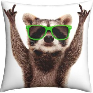 KEROTA Funny Raccoon Green Sunglasses Throw Pillow Covers Decorative X Pillowcase Squar KEROTA Funny Raccoon Green Sunglasses Throw Pillow Covers Decorative X Pillowcase Squar