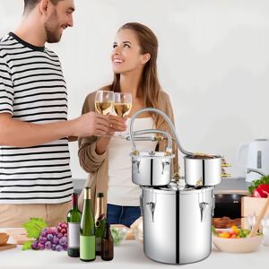 Costway Alcohol Oil Distiller 22L 3 Pots Stainless Steel Beer Boiler w/Thermometer Costway Alcohol Oil Distiller 22L 3 Pots Stainless Steel Beer Boiler w/Thermometer