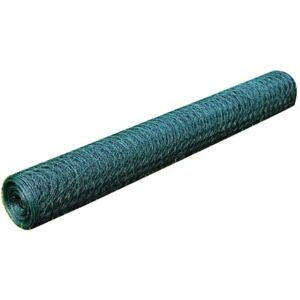 vidaXL Green Chicken Wire Fence 0.75m 25m PVC Coated Mesh Fence vidaXL Green Chicken Wire Fence 0.75m 25m PVC Coated Mesh Fence