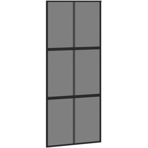vidaXL Sliding Door Interior Barn Door Black Tempered Glass and Aluminium vidaXL Sliding Door Interior Barn Door Black Tempered Glass and Aluminium