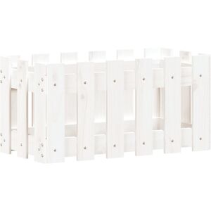 vidaXL Garden Raised Bed with Fence - White Pine 60x30x30 cm vidaXL Garden Raised Bed with Fence - White Pine 60x30x30 cm