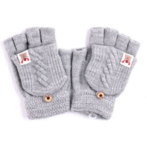 Olymdo (Light gray) Mens Womens Thermal Fingerless Gloves Knitted Warm Winter Half Fing Olymdo (Light gray) Mens Womens Thermal Fingerless Gloves Knitted Warm Winter Half Fing