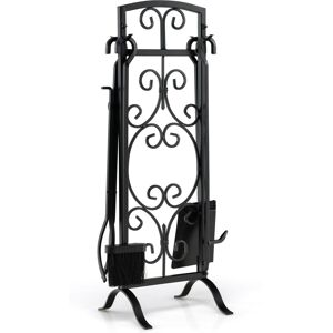 Costway 5 Piece Fireplace Tool Set Fire Place Accessories with Easy-To-Grab Handles Costway 5 Piece Fireplace Tool Set Fire Place Accessories with Easy-To-Grab Handles