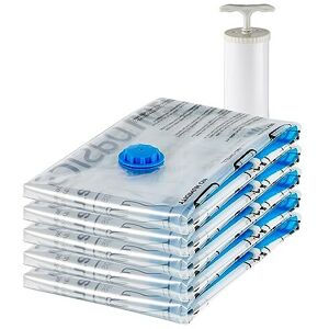 Amazon Basics Vacuum compression Storage Bags with Hand Pump, Large, Pack of 5, Amazon Basics Vacuum compression Storage Bags with Hand Pump, Large, Pack of 5,