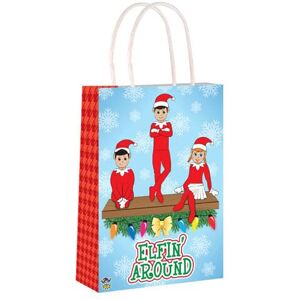 Henbrandt Elfin Around Christmas Paper Bag with Handles 21cm Henbrandt Elfin Around Christmas Paper Bag with Handles 21cm