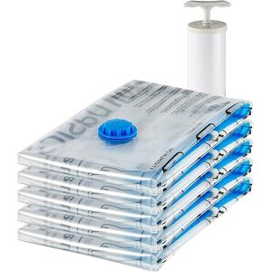 Unbranded Vacuum Compression Storage Bags with Airtight Valve and Hand Pump, Large, 5-Pack Unbranded Vacuum Compression Storage Bags with Airtight Valve and Hand Pump, Large, 5-Pack