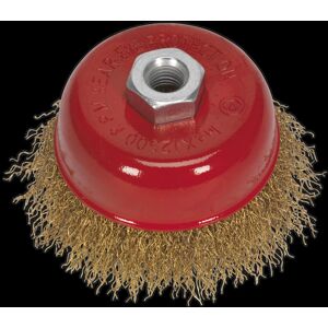 Sealey CBC752 Brassed Steel Cup Brush - 75mm - for Power Tools Sealey CBC752 Brassed Steel Cup Brush - 75mm - for Power Tools