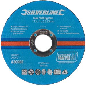 Silverline Inox Slitting Discs 10pk - 115 x 1 x 22.23mm Silverline Inox Slitting Discs 10pk - 115 x 1 x 22.23mm