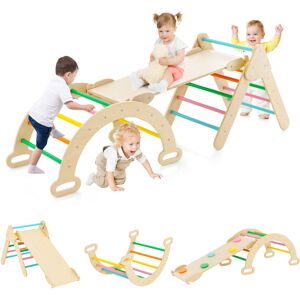 Casart 3-in-1 Wooden Climbing Triangle Set with Reversible Ramp and Arch - Toddler Clim Casart 3-in-1 Wooden Climbing Triangle Set with Reversible Ramp and Arch - Toddler Clim