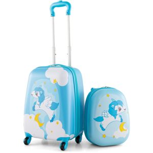 Costway 2PCS Kids Luggage Set 12" Backpack 16" Carry-on Suitcase w/Wheels Costway 2PCS Kids Luggage Set 12" Backpack 16" Carry-on Suitcase w/Wheels
