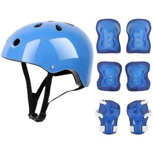 Unbranded (blue) 7 Pcs Kids Protective Gear Set Roller Skate Helmet Elbow Wrist Knee Pad F Unbranded (blue) 7 Pcs Kids Protective Gear Set Roller Skate Helmet Elbow Wrist Knee Pad F