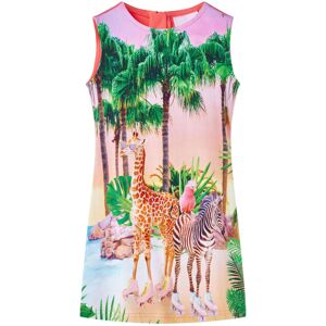 VidaXL (140) Kids' Dress Sleeveless Girl's Dress Tropical Scenery and Animal Print Cora VidaXL (140) Kids' Dress Sleeveless Girl's Dress Tropical Scenery and Animal Print Cora