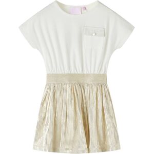 VidaXL (116) Kids' Dress with Short Sleeves School Children's Casual Girls Dresses Ecru VidaXL (116) Kids' Dress with Short Sleeves School Children's Casual Girls Dresses Ecru
