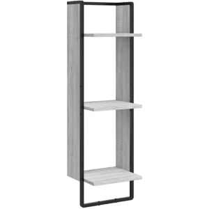 (grey sonoma, 30 x 25 x 100 cm) vidaXL Wall Shelf with Bar Floating Shelf Wall M (grey sonoma, 30 x 25 x 100 cm) vidaXL Wall Shelf with Bar Floating Shelf Wall M