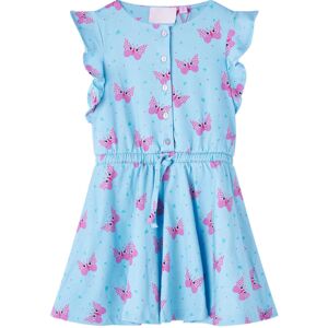 VidaXL (140) Kids' Dress with Buttons Sleeveless School Girl's Dress Butterfly Print Bl VidaXL (140) Kids' Dress with Buttons Sleeveless School Girl's Dress Butterfly Print Bl
