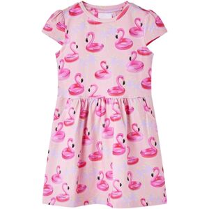 VidaXL (104) Kids' Dress Short Sleeves School Dress Flamingo Swim Ring Print Light Pink VidaXL (104) Kids' Dress Short Sleeves School Dress Flamingo Swim Ring Print Light Pink