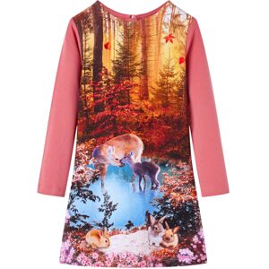 VidaXL (pink, 92) Kids' Dress with Long Sleeves Toddler Children Kids Girl's Dress Deer VidaXL (pink, 92) Kids' Dress with Long Sleeves Toddler Children Kids Girl's Dress Deer