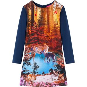 VidaXL (navy, 92) Kids' Dress with Long Sleeves Toddler Children Kids Girl's Dress Deer VidaXL (navy, 92) Kids' Dress with Long Sleeves Toddler Children Kids Girl's Dress Deer