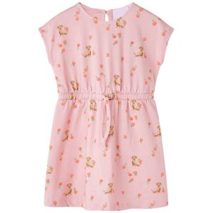 VidaXL (92) Kids' Dress with Drawstring Girl's Dress Puppy and Fruit Print Light Orange VidaXL (92) Kids' Dress with Drawstring Girl's Dress Puppy and Fruit Print Light Orange