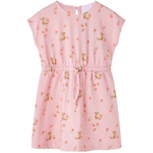 VidaXL (104) Kids' Dress with Drawstring Girl's Dress Puppy and Fruit Print Light Orang VidaXL (104) Kids' Dress with Drawstring Girl's Dress Puppy and Fruit Print Light Orang
