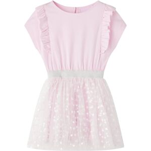 VidaXL (140) Kids' Dress with Ruffles Sleeveless Girl's Dress Shiny Heart Print Light P VidaXL (140) Kids' Dress with Ruffles Sleeveless Girl's Dress Shiny Heart Print Light P