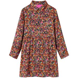 VidaXL (140) Kids' Dress with Long Sleeves School Girls Dress Flowers Print Multicolour VidaXL (140) Kids' Dress with Long Sleeves School Girls Dress Flowers Print Multicolour