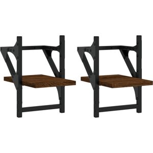 (brown oak, 20 x 25 x 30 cm) vidaXL Wall Shelves with Bars Floating Wall Rack Wa (brown oak, 20 x 25 x 30 cm) vidaXL Wall Shelves with Bars Floating Wall Rack Wa