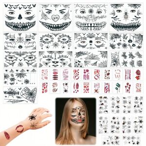 Unbranded 44 Pieces Of Halloween Masquerade Party Tattoo Stickers Halloween Face Stickers Unbranded 44 Pieces Of Halloween Masquerade Party Tattoo Stickers Halloween Face Stickers