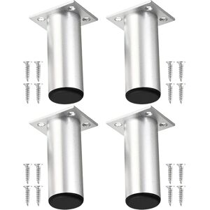 SPARES2GO Universal Adjustable Furniture Feet 4.5" Silver Sofa Cabinet Bed Chair Riser Leg SPARES2GO Universal Adjustable Furniture Feet 4.5" Silver Sofa Cabinet Bed Chair Riser Leg