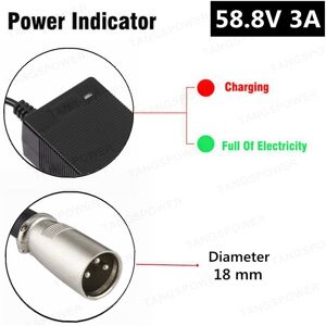 HCSC (3-Pin XLR, UK) 58.8V 3A electric bike Charger For 14S 52V lithium Battery e-bik HCSC (3-Pin XLR, UK) 58.8V 3A electric bike Charger For 14S 52V lithium Battery e-bik