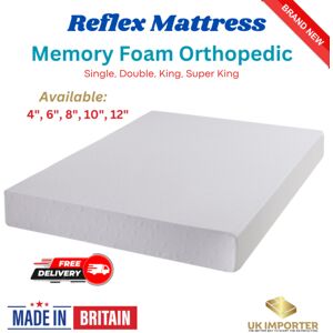 Unbranded (6ft - Super King, 4" - (1" Memory 3" Reflex)) REFLEX MEMORY FOAM ORTHOPAEDIC MA Unbranded (6ft - Super King, 4" - (1" Memory 3" Reflex)) REFLEX MEMORY FOAM ORTHOPAEDIC MA