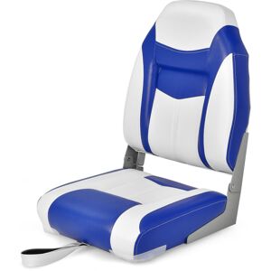 Costway Boat Seat Folding Fishing Boat Chair W/ Long Fixation Strap Marine Captain Seat Costway Boat Seat Folding Fishing Boat Chair W/ Long Fixation Strap Marine Captain Seat