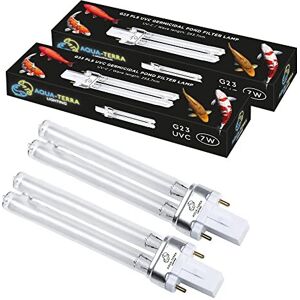 Aqua-Terra Lighting 7W Pond Filter bulbs 2 PACK – UVC ultra violet bulbs for Filters & Clarifiers – Aqua-Terra Lighting 7W Pond Filter bulbs 2 PACK – UVC ultra violet bulbs for Filters & Clarifiers –