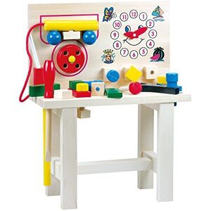 Bino 82145 Toddler Wooden Workbench with Tools, Chatter Telephone & Clock - Learn to Bino 82145 Toddler Wooden Workbench with Tools, Chatter Telephone & Clock - Learn to