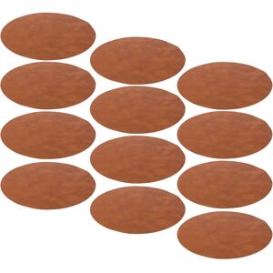 URBN Living (12) 15" Brown Round Faux Leather Dining Table Placemats Party Decor Settings URBN Living (12) 15" Brown Round Faux Leather Dining Table Placemats Party Decor Settings