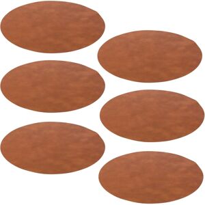 URBN Living (6) 15" Brown Round Faux Leather Dining Table Placemats Party Decor Settings URBN Living (6) 15" Brown Round Faux Leather Dining Table Placemats Party Decor Settings
