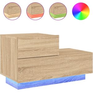 (sonoma oak) vidaXL Bedside Cabinet with LED Lights Nightstand Bed Cabinet Beds (sonoma oak) vidaXL Bedside Cabinet with LED Lights Nightstand Bed Cabinet Beds