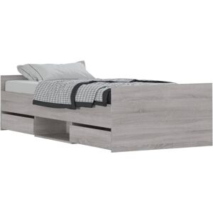 (grey sonoma, 90 x 190 cm) vidaXL Bed Frame with Headboard and Footboard Mattres (grey sonoma, 90 x 190 cm) vidaXL Bed Frame with Headboard and Footboard Mattres