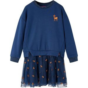 VidaXL (92) Kids' Dress with Long Sleeves Toddler Casual Children Girl's Dresses Navy VidaXL (92) Kids' Dress with Long Sleeves Toddler Casual Children Girl's Dresses Navy