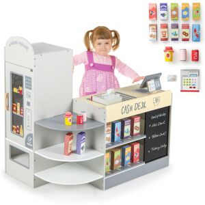 Costway Kid's Grocery Store Toy Wooden Children Supermarket Role Play Set 15PCS Accessor Costway Kid's Grocery Store Toy Wooden Children Supermarket Role Play Set 15PCS Accessor