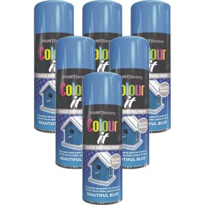 Rapide 6 x 400ml Beautiful Blue Gloss Spray For Car Van Bike Aerosol Paint Rapide 6 x 400ml Beautiful Blue Gloss Spray For Car Van Bike Aerosol Paint